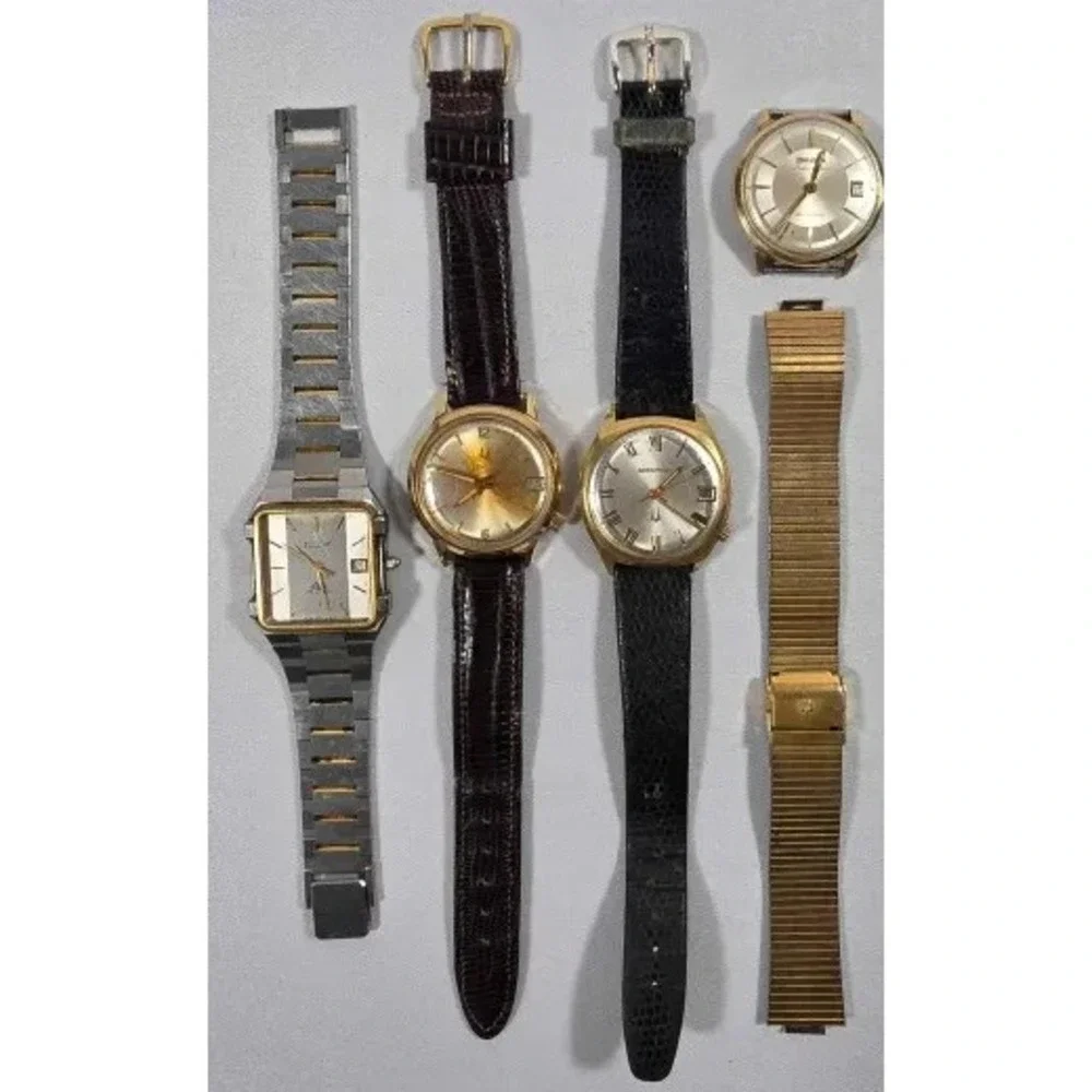 Lot of 4 Vintage Bulova 10kGF & 14kGF 1960's - 80's Watches - Parts